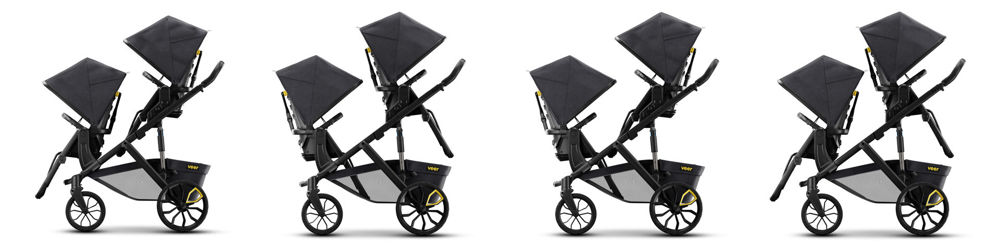 switchback &roll configurations Double with two toddler seats